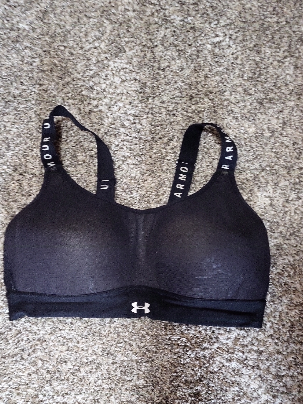 Under Armour Black Athletic Sports Bra with Logo Strap